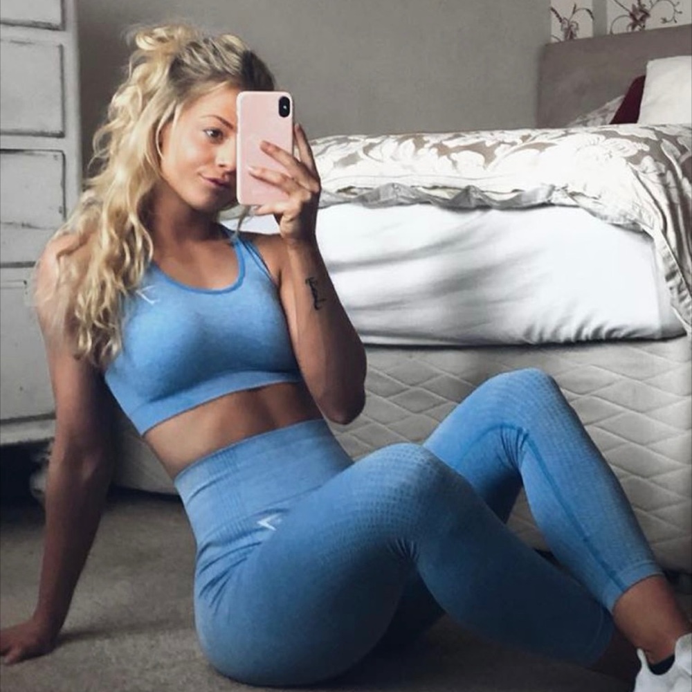 Gymshark Blue Vital Seamless Leggings size S